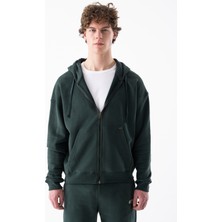 Erkek Tam Fermuarlı ve Bol Kesim Kapüşonlu Üst