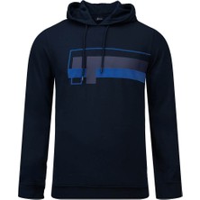 Hatemoğlu Lacivert Regular Fit Baskılı Kapüşonlu Sweatshirt