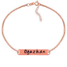 Gümüş Rose Kişiye Özel Isimli Bayan Bileklik