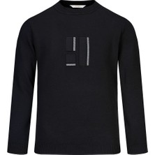 Hatemoğlu Siyah Regular Fit Yarım Balıkçı Yaka Kazak