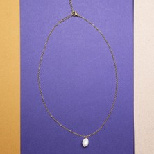 Çelik Zincir Ucu Tek Incili Kolye