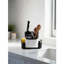 Padilon Kaşıklık Bıçaklık Standı Mutfak Organizeri Süngerlikli Tezgah Üstü 30X34 cm