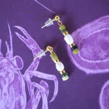 Leylak Yeşim Taşı ve Inci Küpe