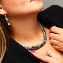 Motto Labradonit Taşı ve Spektrolit Taşı Kolye (Spektrolit Taşı)