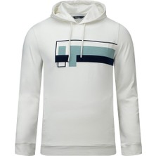 Hatemoğlu Beyaz Regular Fit Baskılı Kapüşonlu Sweatshirt