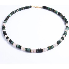 Santi Zümrüt ve Ay Taşlı Kolye