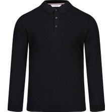Hatemoğlu Siyah Regular Fit Polo Yaka Rayon Kazak