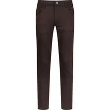 Hatemoğlu Kahverengi Slim Fit Pamuklu 5 Cep Kanvas Pantolon