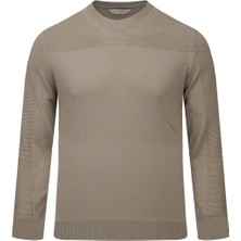 Hatemoğlu Bej Regular Fit Bisiklet Yaka Rayon Kazak