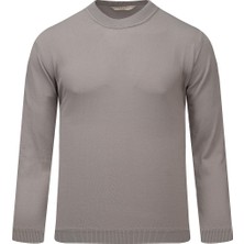 Hatemoğlu Gri Regular Fit Yarım Balıkçı Yaka Rayon Kazak