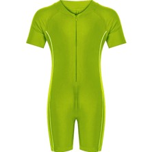 Tulum Kısa Kollu Şortlu Çocuk Yüzücü Mayo Clous 5155 Neon Yeşili Remsa Mayo