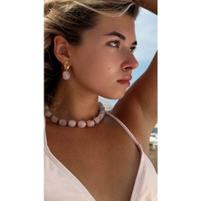 Pink Pembe Kuvars Küpe