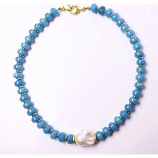 Catelia Larimar Taşı ve Barok Inci Kolye
