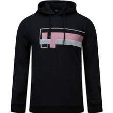 Hatemoğlu Siyah Regular Fit Baskılı Kapüşonlu Sweatshirt