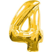 BenimMarifetlerim 4 Rakamı Altın Folyo Balon 34 Inch 86 cm