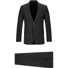 Hatemoğlu Siyah Slim Fit Mono Yaka Klasik Takım Elbise