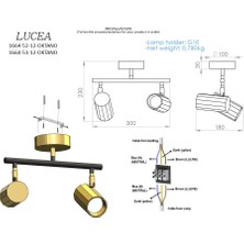 Lucea Oktano Krom 2'li Plafonyer Avize