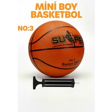 Telvesse Mini Boy Basketbol Topu Iç Dış Mekan Pompa Hediyeli 3 Numara Renkli