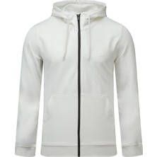 Hatemoğlu Beyaz Regular Fit Pamuklu Kapüşonlu Sweatshirt