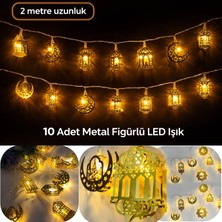 Neler Geldi Neler Ramazan Ayına Özel Karışık Figürlü Metal LED Işıklar Süsleme Işığı Pilli Gün Işığı Dekoratif Süs Dek