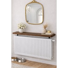 Rozbo Oval Kesim Petek Üstü Uçan Raf Dresuar Kalorifer Peteği Rafı Kitaplık 100 x 18 cm Atlantik Çam