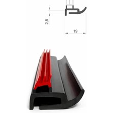 MAKPLASTİK FİTİL PROFİL 59 No Kepenk Yan Fitil Sert Yumuşak 16 Metre