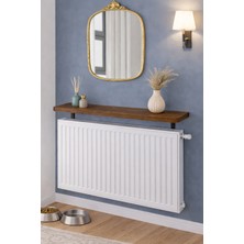 Catmozz Oval Kesim Petek Üstü Uçan Raf Dresuar Kalorifer Peteği Rafı Kitaplık 80 x 18 cm Atlantik Çam