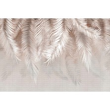 Arterior Wallpaper Açık Kahve Palmiye Yaprakları Poster Duvar Kağıdı