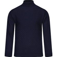 Hatemoğlu Lacivert Regular Fit Yarım Balıkçı Yaka Yünlü Kazak