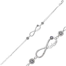 Gümüş Sonsuzluk Aşkım Bayan Bileklik