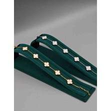 Güneş Takı Altin Gümüş Ikili Yonca Model Bileklik Seti Çift Bilekliğı