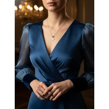 Zarene Silver Rose Gold Bahar Çiçeği Kolye 925 Ayar Gümüş