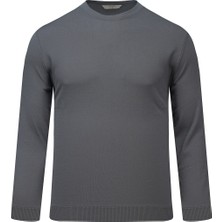 Hatemoğlu Antrasit Regular Fit Bisiklet Yaka Rayon Kazak