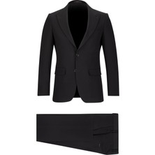 Hatemoğlu Siyah Slim Fit Sivri Yaka Klasik Takım Elbise