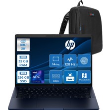 Hp Elitebook x G1IAI Intel® Core™ Ultra 7 258V 32GB Ddr5 256GB SSD 14" Intel® Arc™ Grafik 2.5k QHD+(2560 x 1600), IPS 400 Nits, Freedos Taşınabilir Bilgisayar B66VDATF11+ZETTAÇANTA