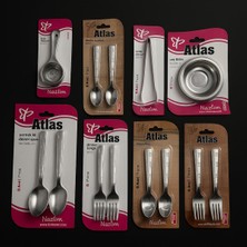 Nazlım Atlas 8'li Paslanmaz Mutfak Takımı – 6’lı Çatal Kaşık Seti + Aksesuarlar – Yerli Üretim