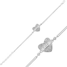 Gümüş Isimli Kalp Bayan Bileklik