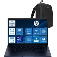 Hp Elitebook x G1IAI Intel® Core™ Ultra 7 258V 32GB Ddr5 1tb SSD 14" Intel® Arc™ Grafik 2.5k QHD+(2560 x 1600), IPS 400 Nits, WIN11PRO Taşınabilir BILGISAYARB66VDATP13+ZETTAÇANTA
