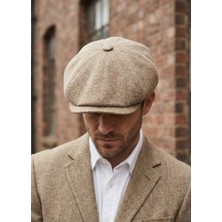 Emybox Erkek Kaşe 8 Köşe Kasket Şapka Klasik Retro- Peaky Blinders Tarzı Lastikli Standart Beden