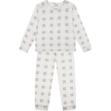 Antebies Organik Krem Uzun Kollu Kız Çocuk Pijama Takımı