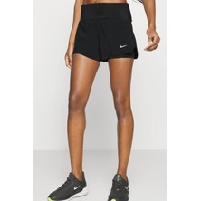 Nike Dri-Fit Swift Mid-Rise 8cm 2-In-1 Running Taytlı Siyah Kadın Şort