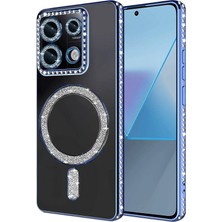 Dorenta  Xiamoı Redmi Note 13 Pro 4g Joke Simli Magneticsafe Kılıf - Mavi