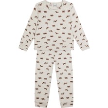 Antebies Organik Bej Erkek Çocuk Pijama Takımı