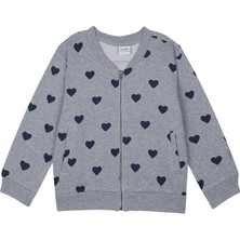 Antebies Organik Gri Melanj Kız Çocuk Bomber Ceket