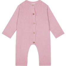 Antebies Pembe Triko Uzun Kollu Kız Bebek Patiksiz Tulum