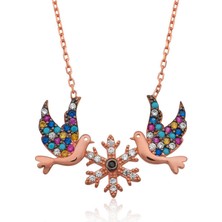 Gümüş Aşk Kuşları Bayan Kolye