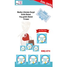 Mynil Madlen Çikolata Sargılı Erkek Bebek Hoş Geldin Bebek 75 Adet