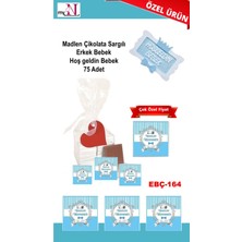 Mynil Madlen Çikolata Sargılı Erkek Bebek Hoş Geldin Bebek 75 Adet