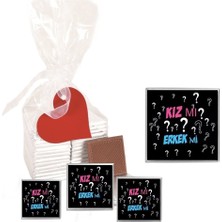 Mynil Madlen Çikolata Kız Mı Erkek Mi Marka 15 Adet Jelatin Poşetli Kalpli Etiketli