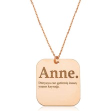 ​gümüş Rose Anne Yazılı Plaka Bayan Kolye